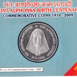 Proof Set - saint alphonsa birth centenary - 2009 : proof set of two coins in original packi